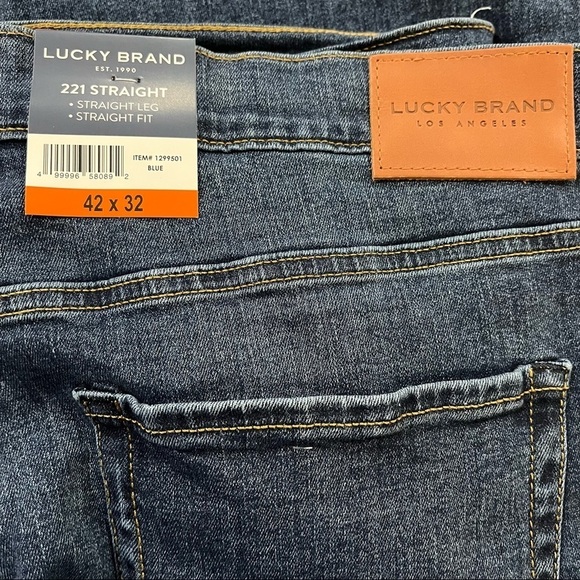 NWT Lucky Brand Size 42x32 221 Straight Leg Straight Fit Dark Wash - Picture 4 of 4
